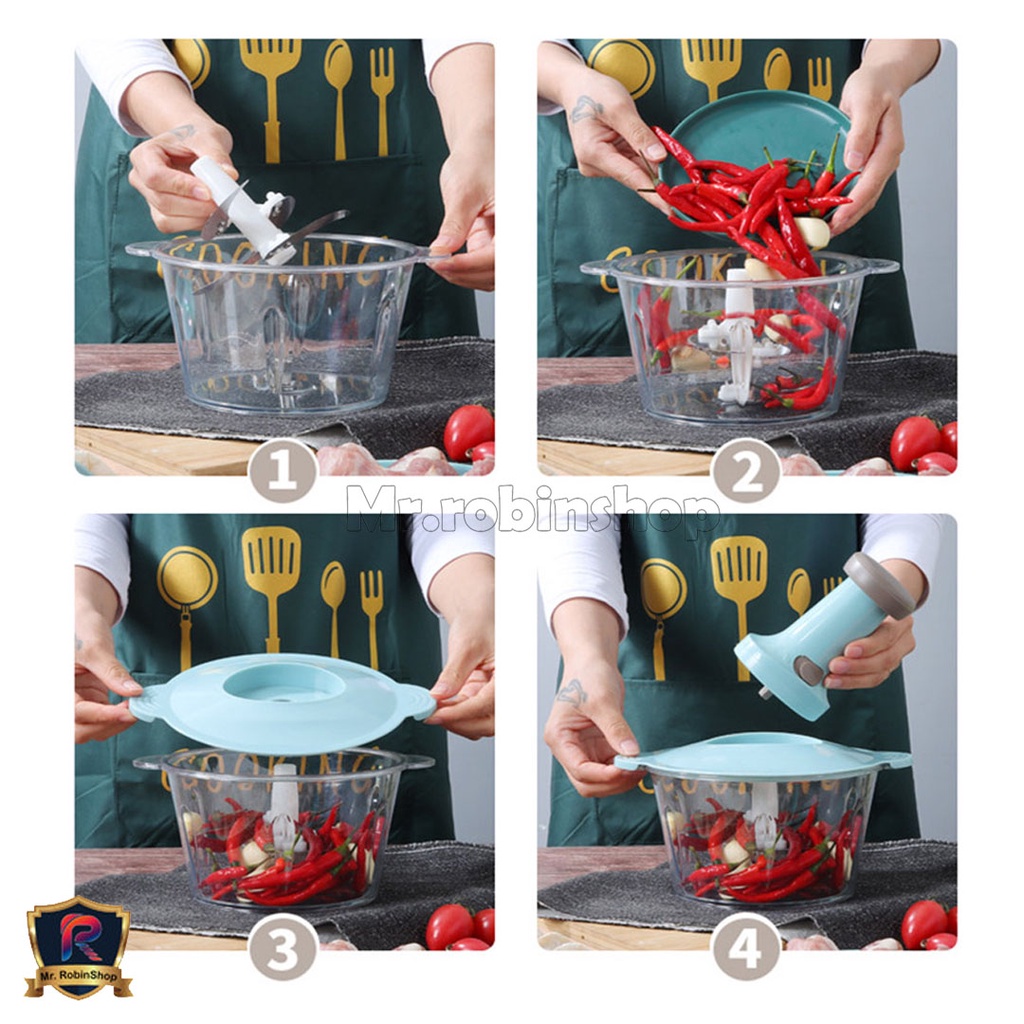 chopper blender capsule pemotong manual tekan pencacah penggiling daging mixer adonan multi fungsi