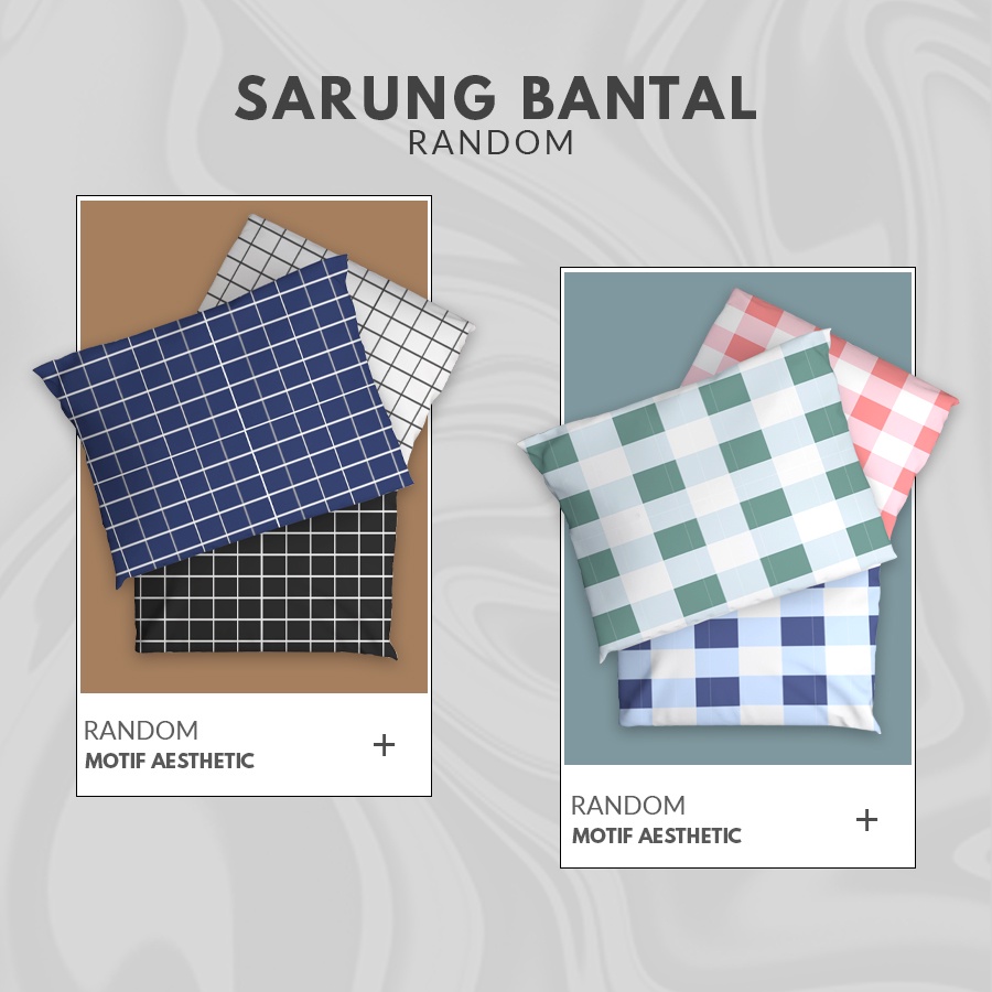 Sarung Bantal Polos Motif Karakter Motif Kotak (Random)