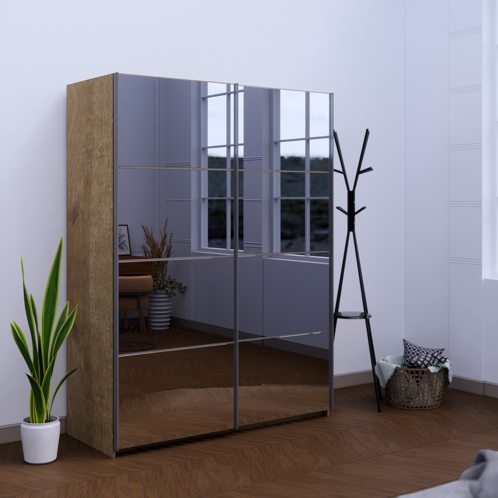 Lemari Pakaian Sliding Lemari Kaca Minimalis LUMI WARDROBE - Isiruma
