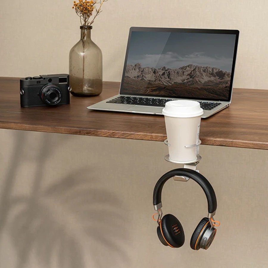Deskmount Jepit MejaOXIMUS C70S Clamp On Headphone / Cup Holder