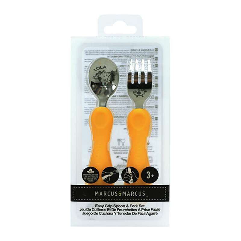 Marcus &amp; Marcus easy grip spoon and fork set-sendok garpu makan