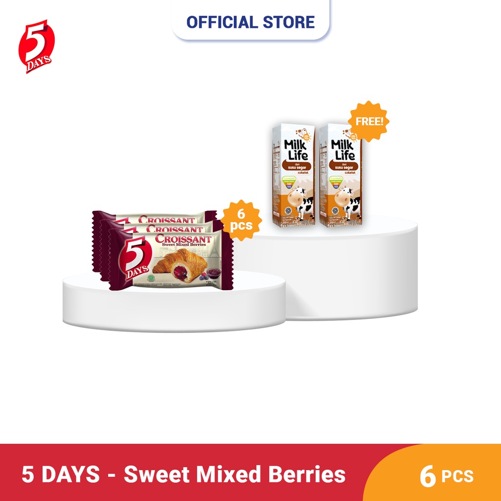 

5 Days Croissant Sweet Mix Berries 6 Pcs