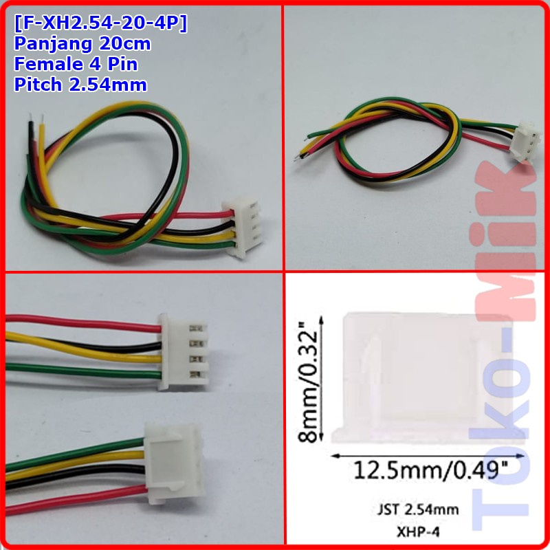 JST XH2.54 XH 2.54 mm 2.54mm Female 2P 3P 4P 5P 6P 7P 8P Kabel 20cm