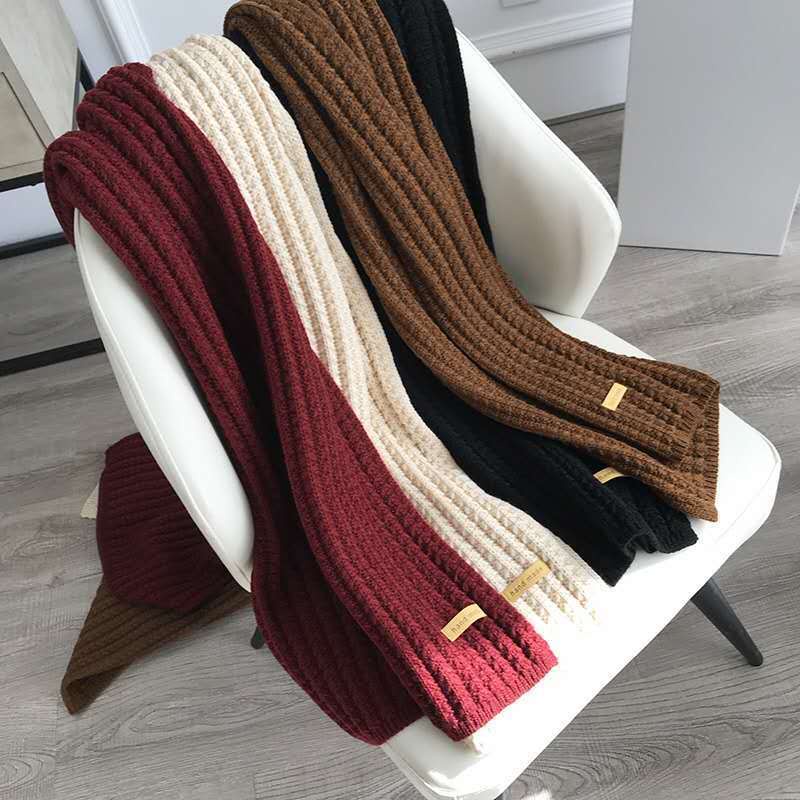 Syal Rajutan Wool Tebal Ala Korea/ Fashion Winter Autumn Musim Dingin