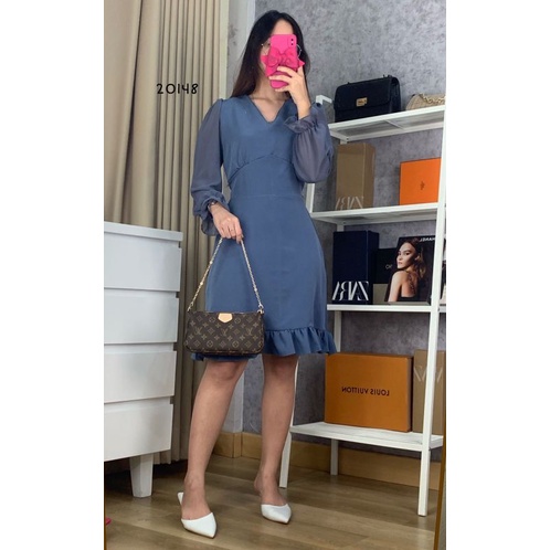 DRESS POLOS VERA BKK TANGAN PANJANG BALON PREMIUM IMPORT WANITA TERUSAN
