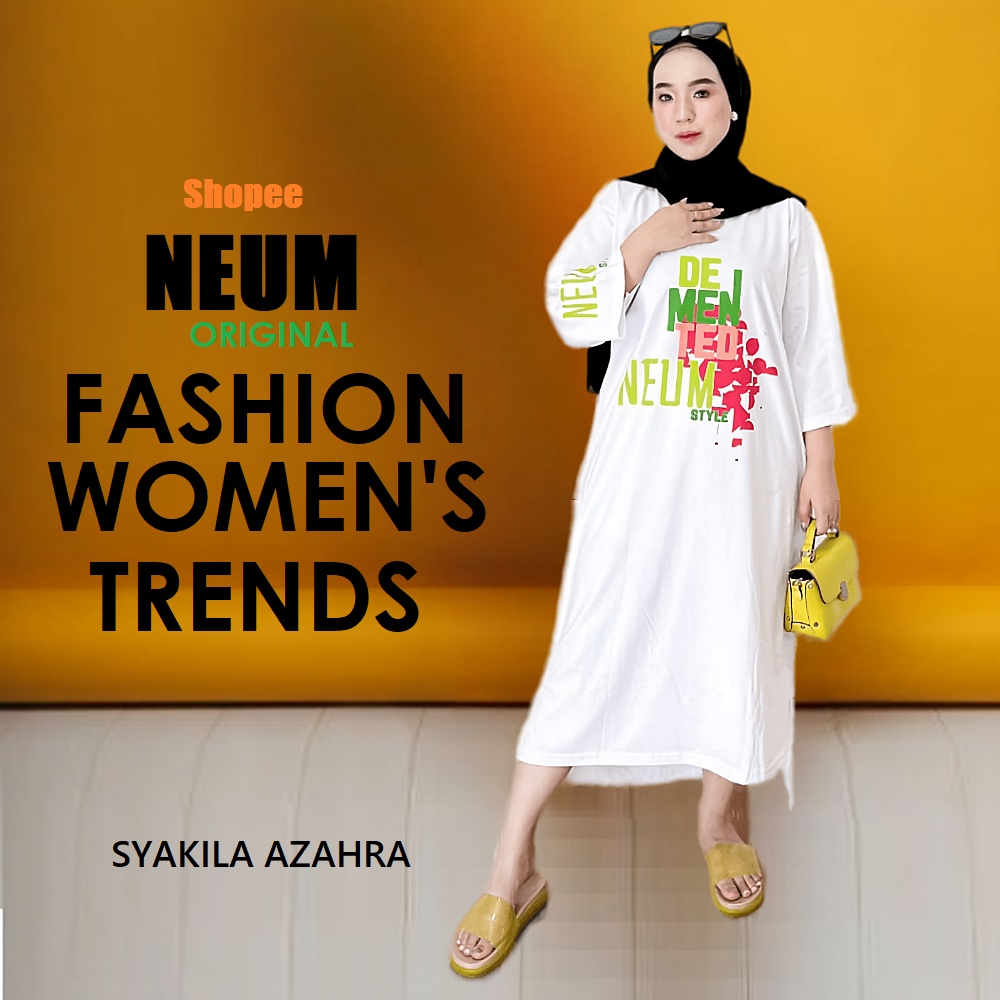 NEUM MUSLIM Long Tunik Terbaru Long Tunik NEUM Tunik Wanita Modern LongTtunik Wanita Remaja Dewasa L