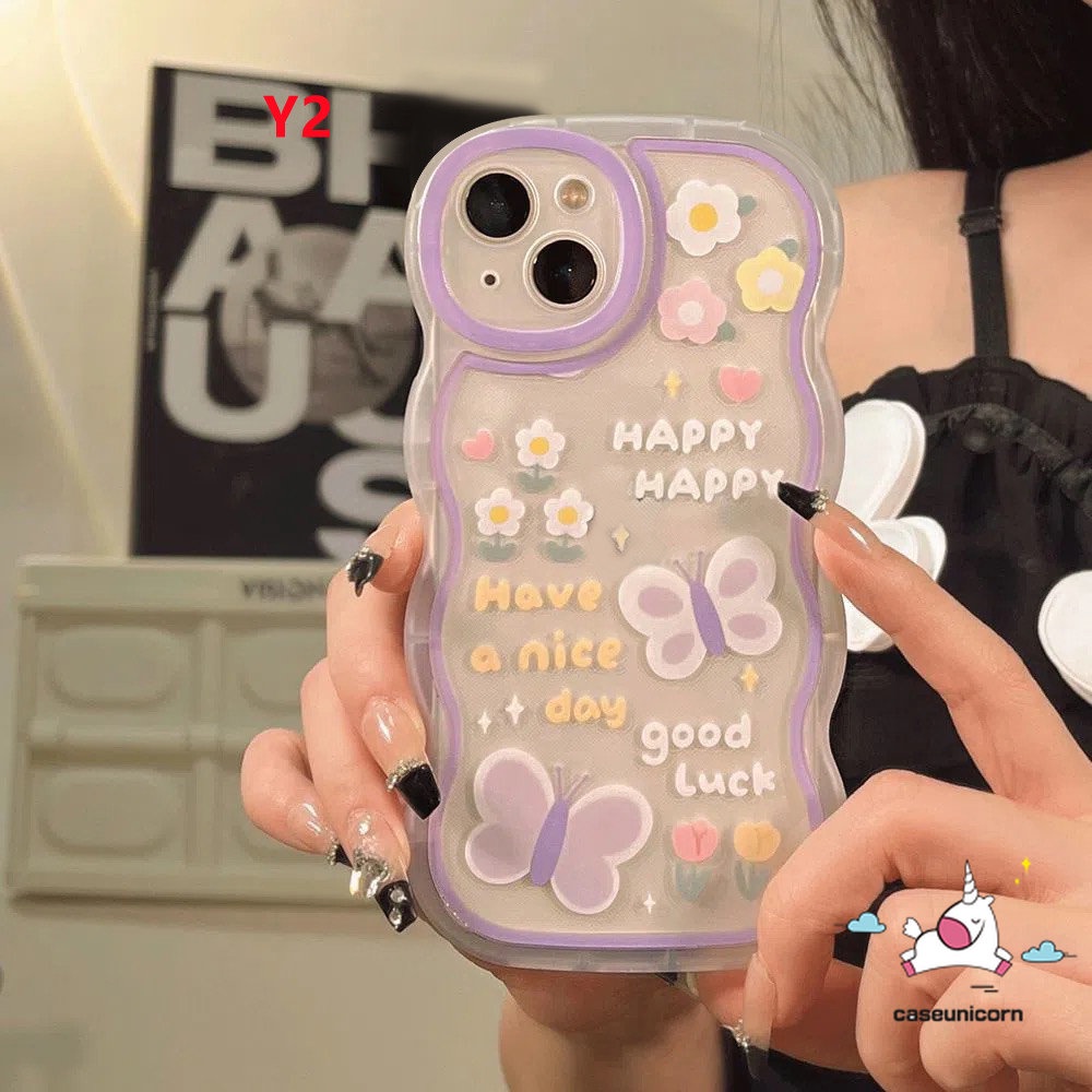 Soft Case TPU Motif Kartun Beruang Kupu-Kupu Bunga Untuk IPhone 7Plus 11 13 12 14 Pro Max 6Plus XR X XS Max 7 8 6 6s 14 Plus SE 2020