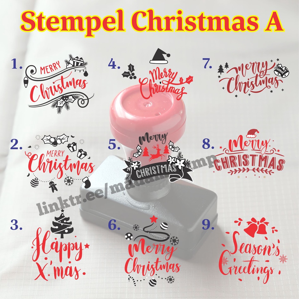 

stempel merry christmas A stamp ucapan selamat kartu natal greeting seasons otomatis