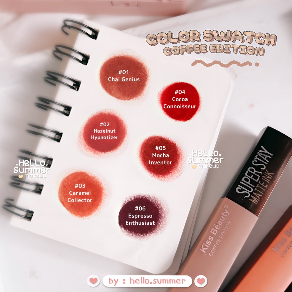 Kiss Beauty Super Stay Matte Ink Coffee Edition Liquid Matte Lipstick Make Up Tahan Lama 16 Jam