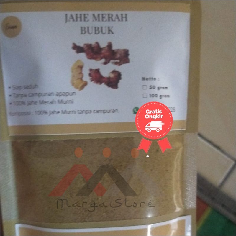 

Jahe Merah Bubuk 100gr Jahe Merah Alami