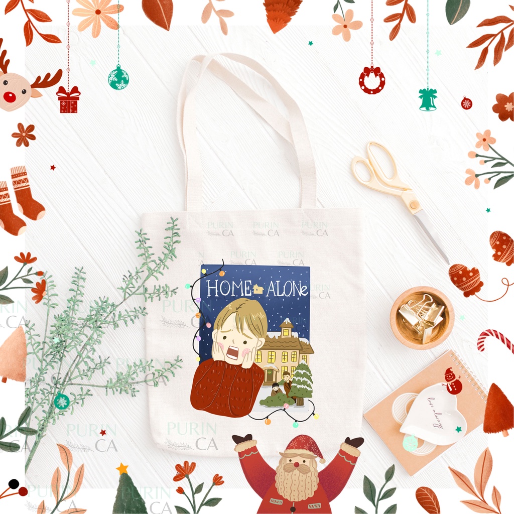 Tote bag Kanvas Natal Gambar CHRISTMAS DISNEY CARTOON EDITION 2022