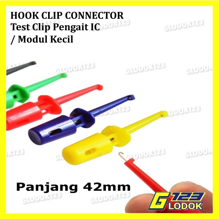 Test Clip Hook Probe Connector Klip Jepit Jepitan Pengait Kaki IC Pin