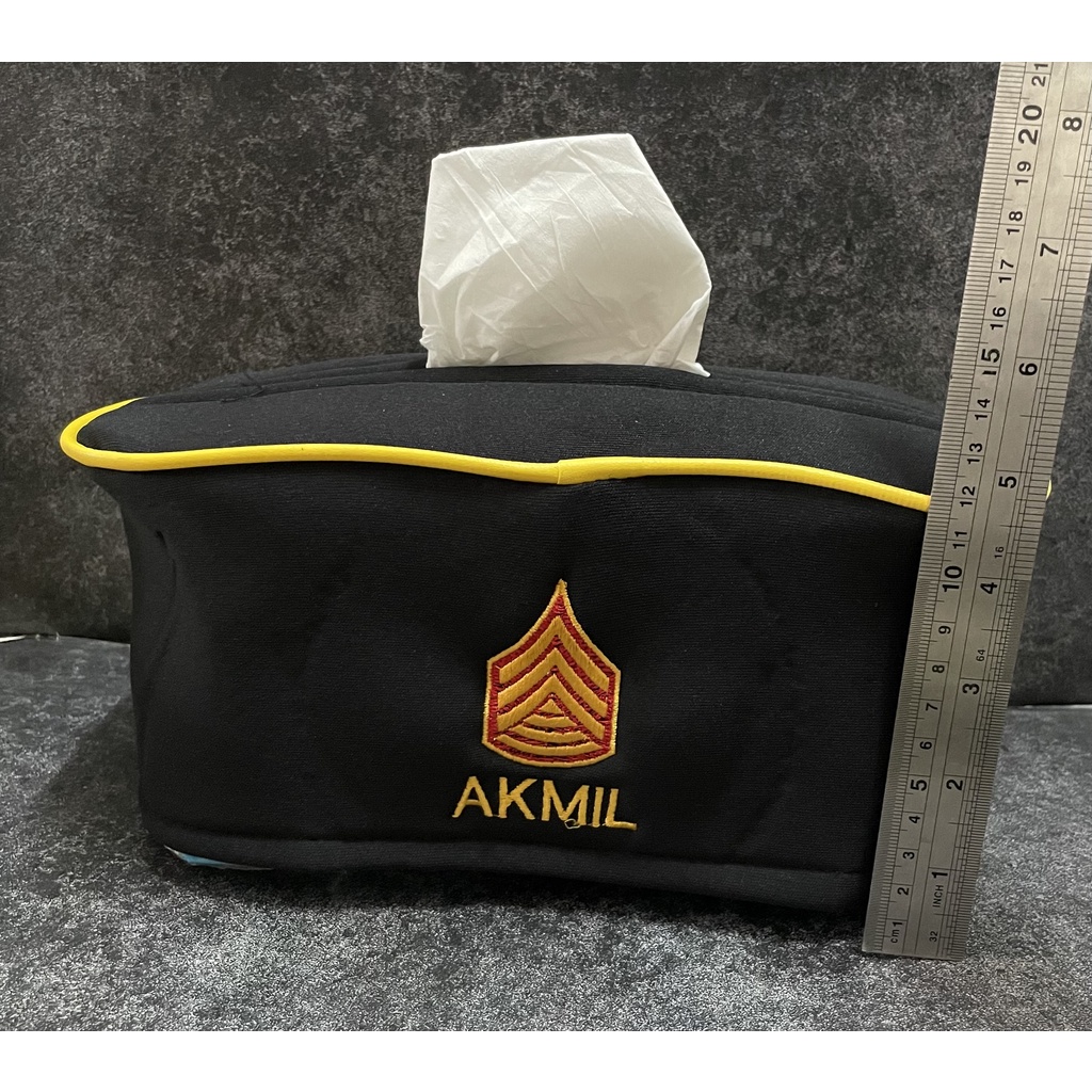 Kotak Tissue Akmil (Hitam) - Tempat Tissue Mobil - Tissue Box Akmil