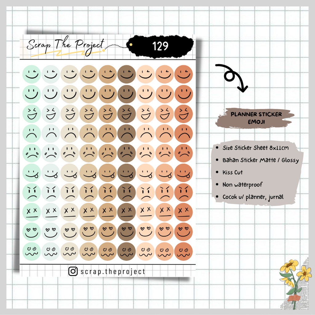 

STICKER PLANNER JOURNAL / EMOTICON EMOJI STICKER / STP - 129