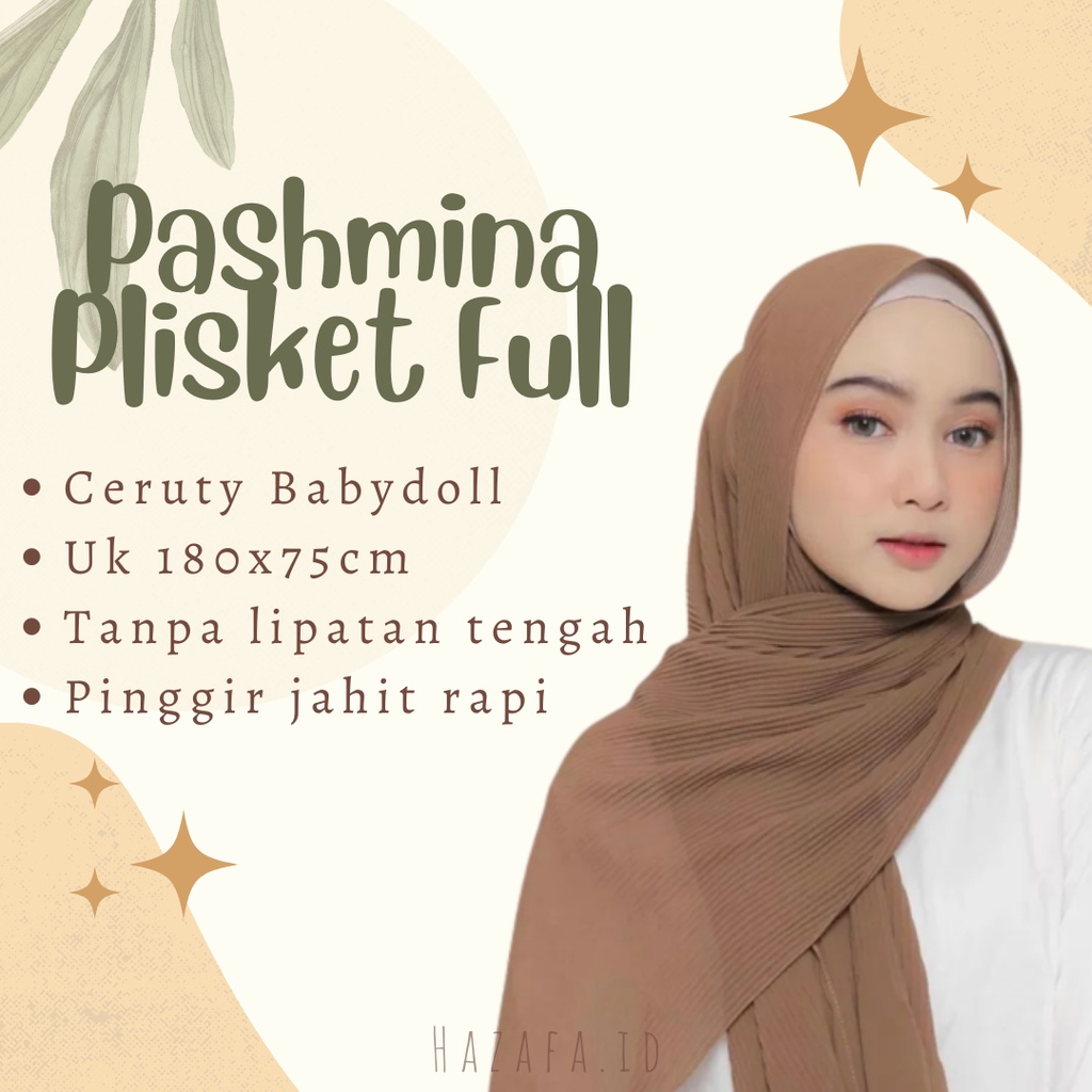 Pasmina Plisket FULL tanpa lipat tengah/Jilbab anak muda/Hijab Ceruty keren / Jilbab Syal Panjang