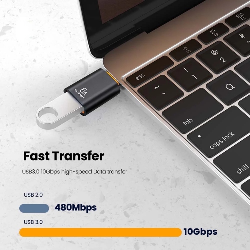 [Harga Grosir] Adaptor Type-C To USB 3.0 Adaptor OTG Adaptor 6A USB Mouse Konversi Drive Data Transfer Cepat