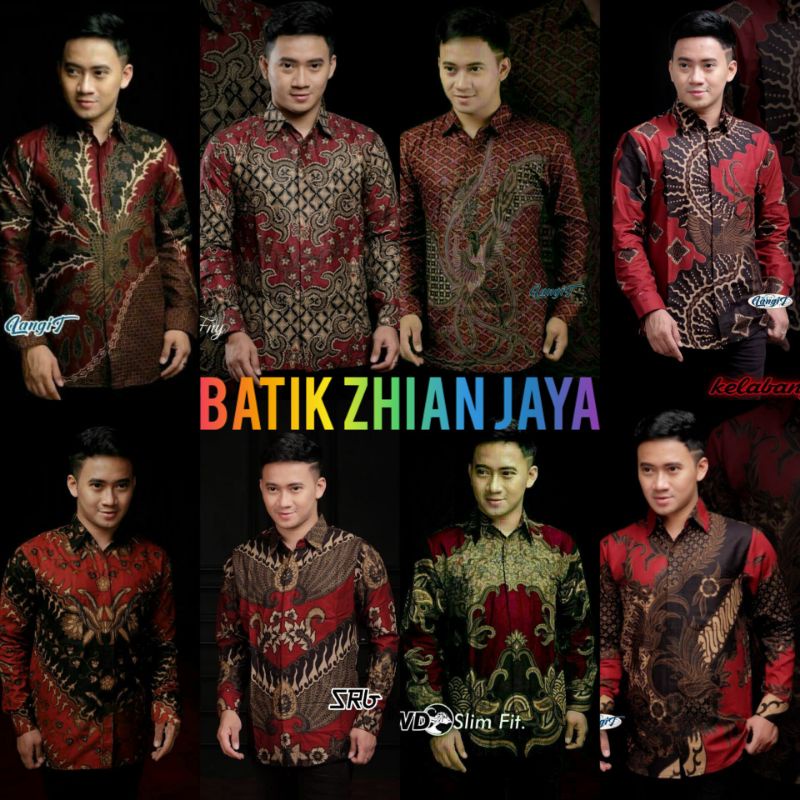 KEMEJA BATIK PRIA WARNA MERAH MAROON SLIMFIT ATASAN PRIA LENGAN PANJANG BATIK PEKALONGAN