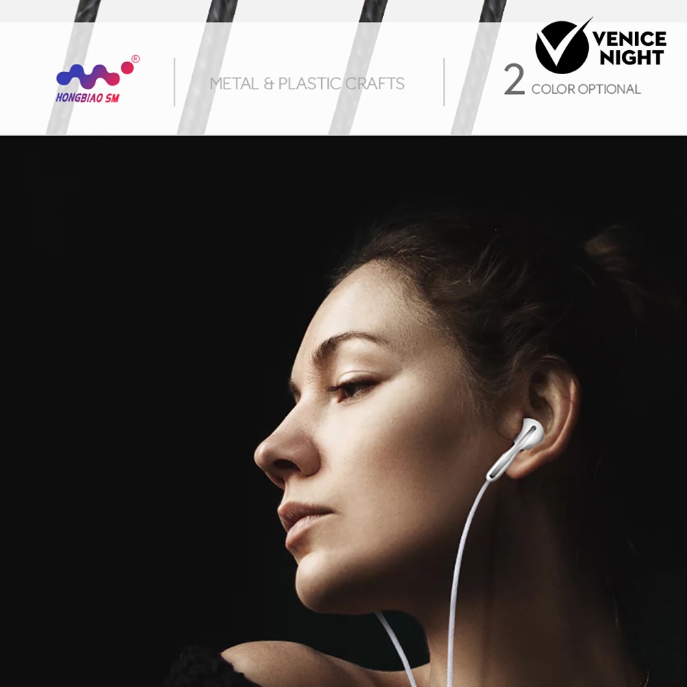 (VNEP) (Berkabel) Stereo 3.5mm In-ear Earbuds Earphone Universal Headphone dengan Mic untuk Smartphone