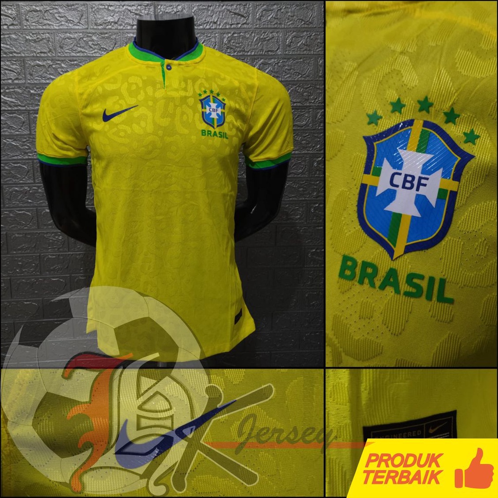 Jual JERSEY BOLA BRAZIL HOME PLAYER ISSUE PIALA DUNIA 2022 | Shopee ...