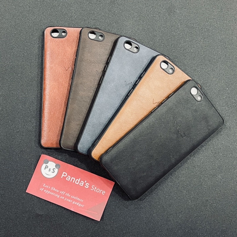 Leather Case Vivo Y81, Y81i Softcase Kulit Elegan Casing Slim Fit