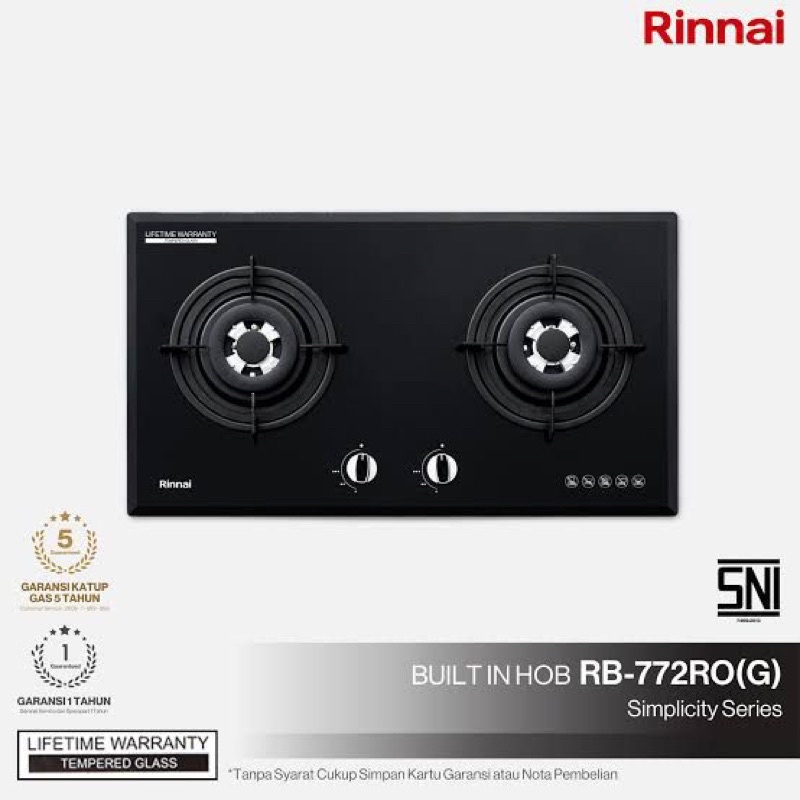 Kompor Rinnai RB 772 RO G / Kompor Gas Tanam Rinnai RB 772 ROG / RB773ROG / RB 773 ROG