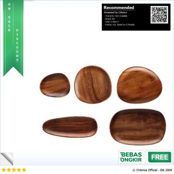 

Dijual KEMORELA Piring Makan Dekorasi Nampan Baki Wood Plate 5 PCS - KE107 - Coklat Etc Murah