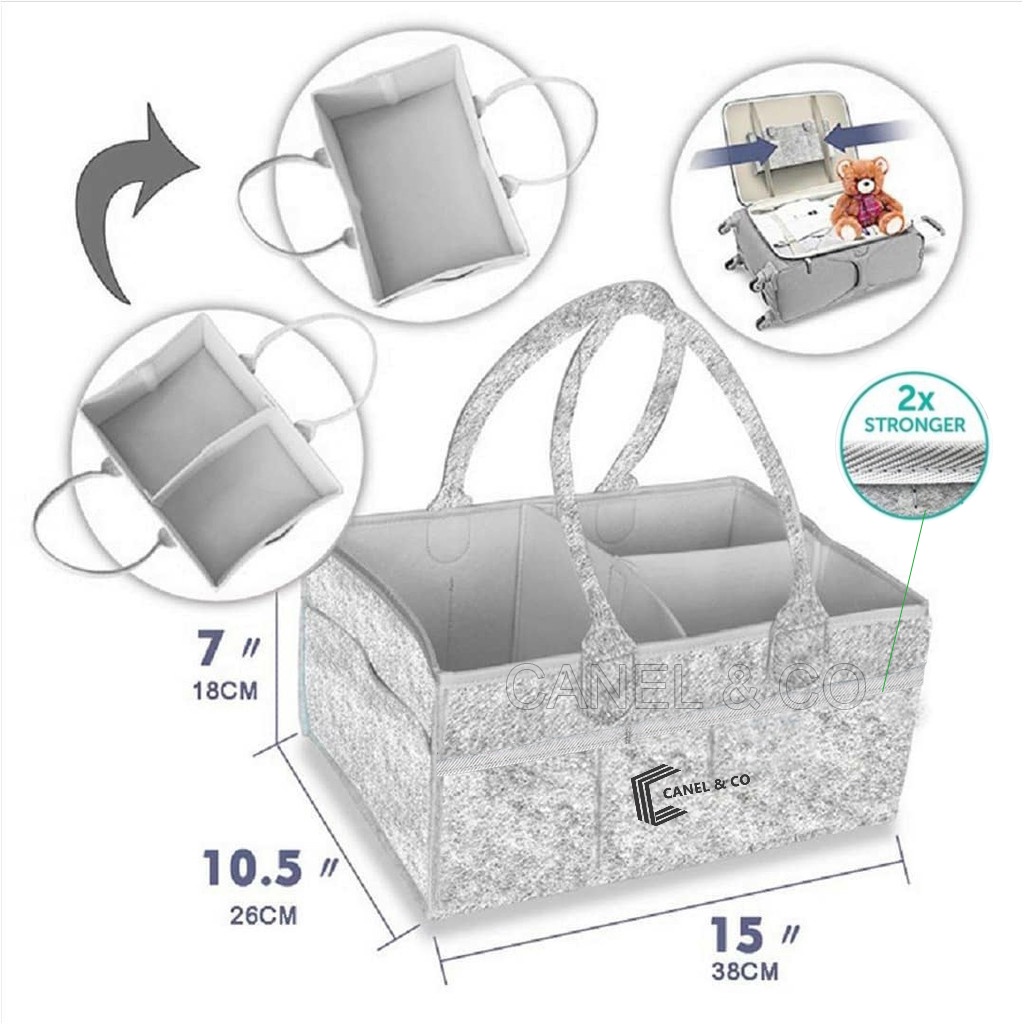 CANEL &amp; CO Multipurpose Caddy Bag/ Diaper bag / Tas bayi/ Caddy Bag  Diaper Organizer /Tas Popok Peralatan Bayi