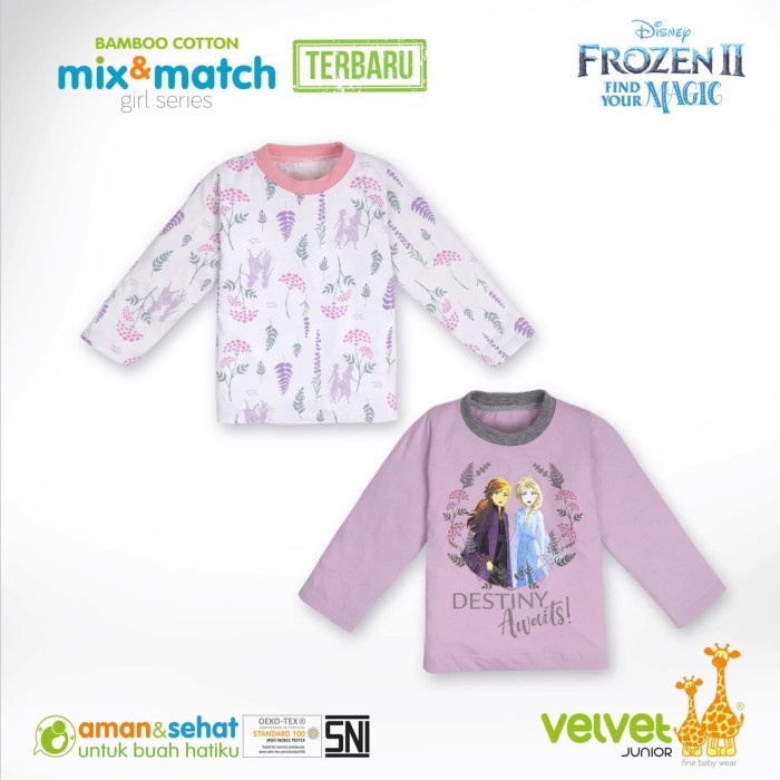 Velvet Junior Piyama Bamboo Cotton Mix &amp; Match Edition Disney Girl