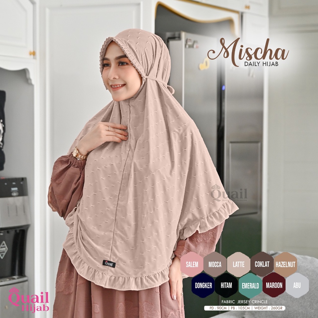 Jilbab MISCHA Quail Hijab Original Big Daily Instan Jersey Crinkle Premium Terbaru COD Distributor R