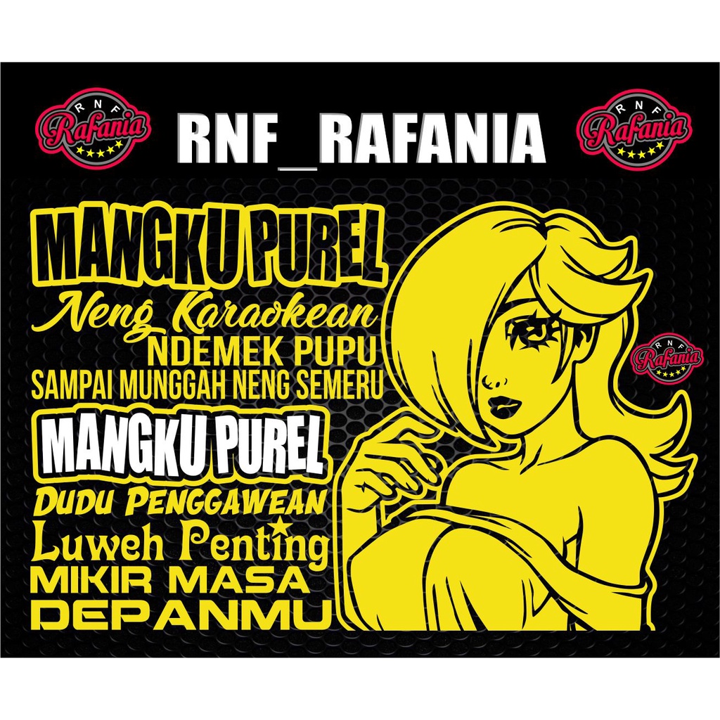 STIKER KACA PINTU  BODY MOBIL TRUK PICKUP MANGKU PUREL NING KAROKEAN STIKER MANGKU PUREL