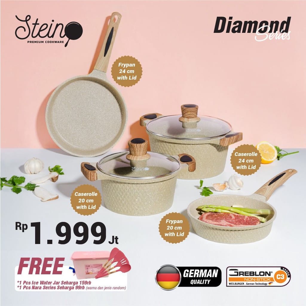 Jual Steincookware Stein Paket Diamond Casserolle Dan Frypan