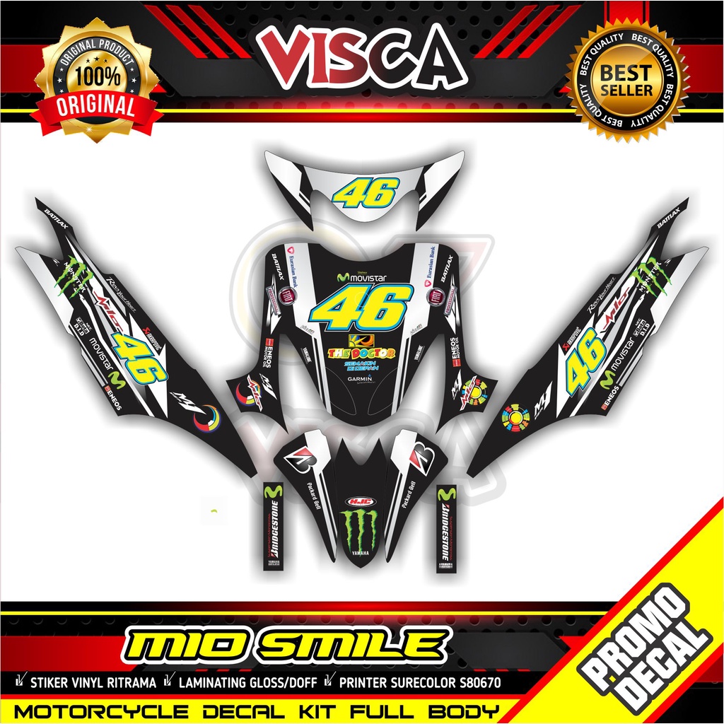 Decal Mio Smile Full Body Stiker Mio Smile Full Body Striping Mio Smile Variasi Decal Hologram Mio S