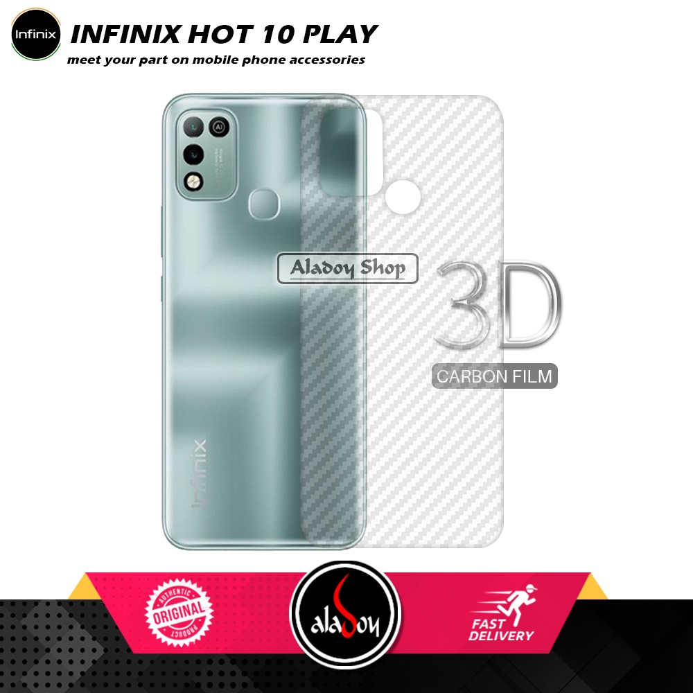 Paket 3IN1 Tempered Glass Layar Matte Anti Glare Infinix Hot 10 Play Free Tempered Glass Camera dan Skin Carbon