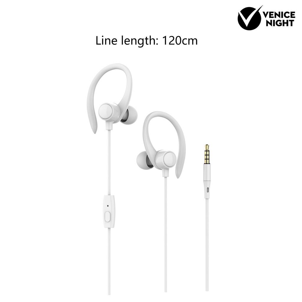 (VNEP) (Berkabel) Pengurangan Kebisingan Sensitif Earbud Ergonomis 3.5mm Stereo Ear Hook Earbud untuk Merekam Lagu