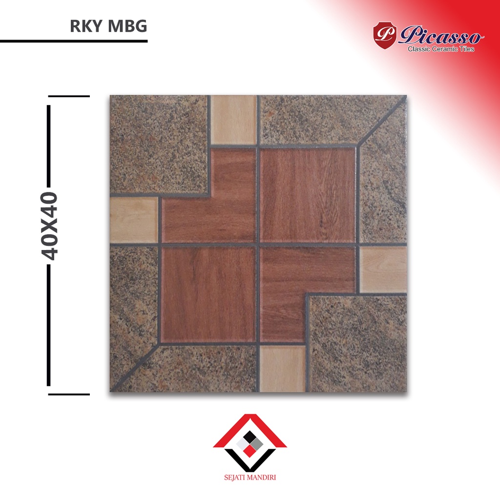 keramik 40x40 - motif batu alam - picasso rky mbg