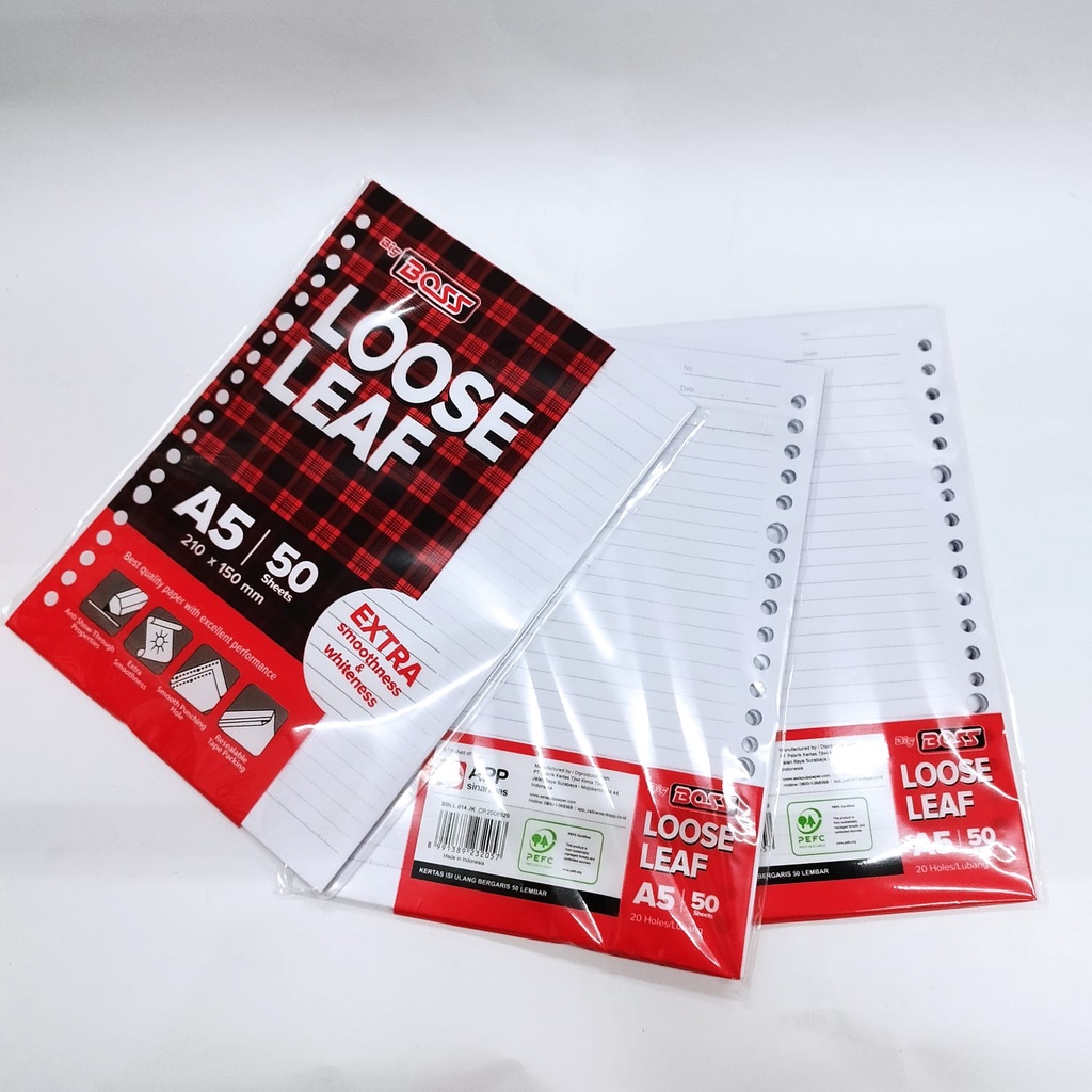 

Loose Leaf Bigboss Ukuran A5 Isi 50 Lembar Bergaris