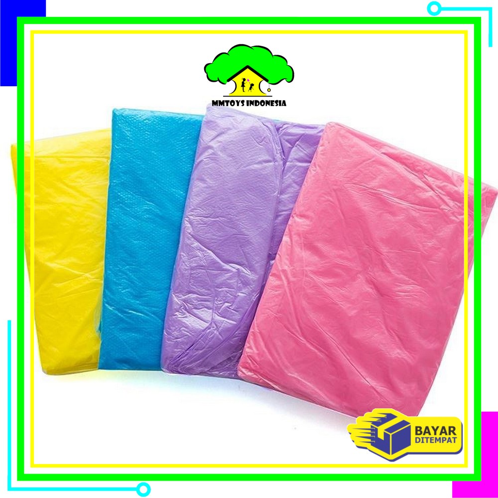 MI-C174 Jas Hujan Plastik Murah Sekali Pakai Disposable Raincoat Mantel Hujan Kantong Kresek Image 2