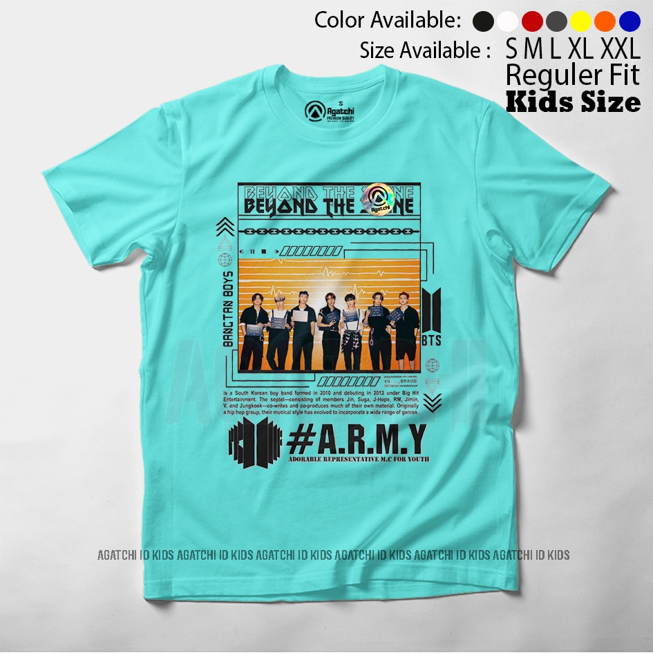 Baju Kaos Atasan Anak Perempuan Motif Personil Grup BTS / Bangtan Boys