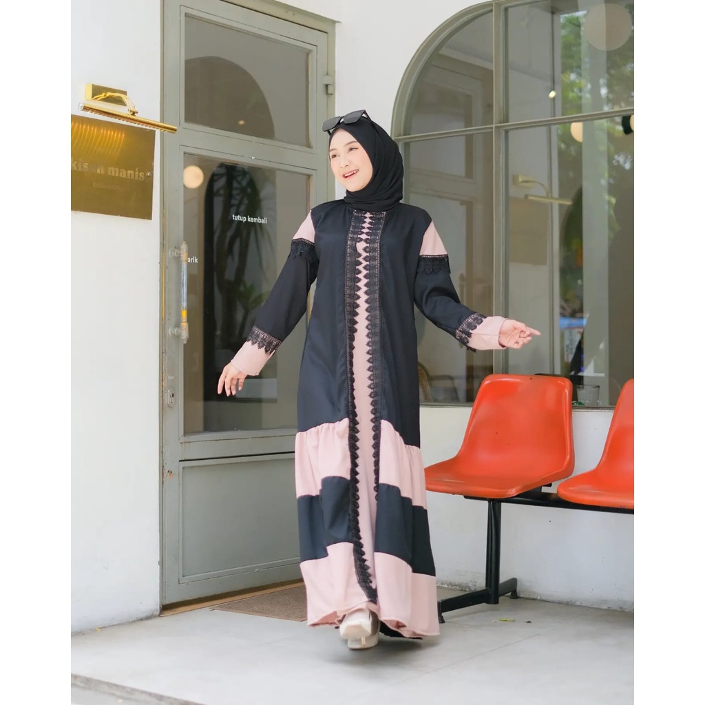 DRESS ABAYA - ZOLA ABAYA DRESS - DRESS KONDANGAN ABAYA HITAM REMAJA