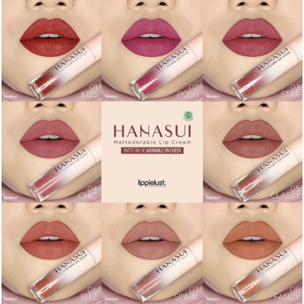 Hanasui Mattedorable Lip Cream Boba Edition Lipstick Matte BPOM with VIT E Lipstik Lipstain Lip tint LIptint