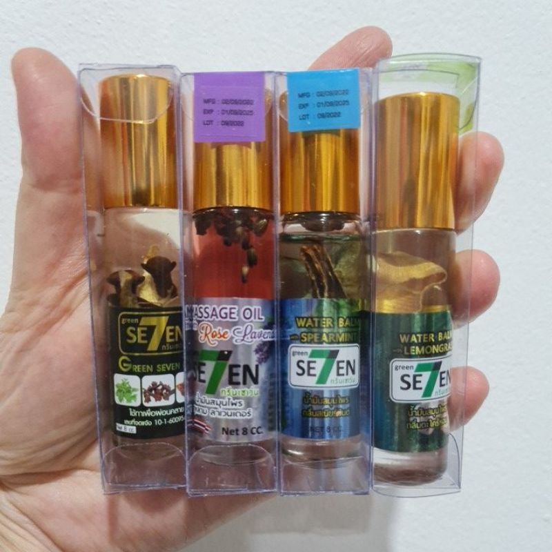 Green Seven Oil / roll ball massage oil From Thailand Original