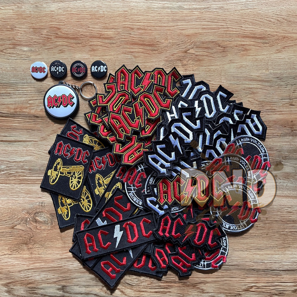 Tempelan Bordir - Logo ACDC - Logo Bordir Kecil Ukuran 5cm s.d 10cm