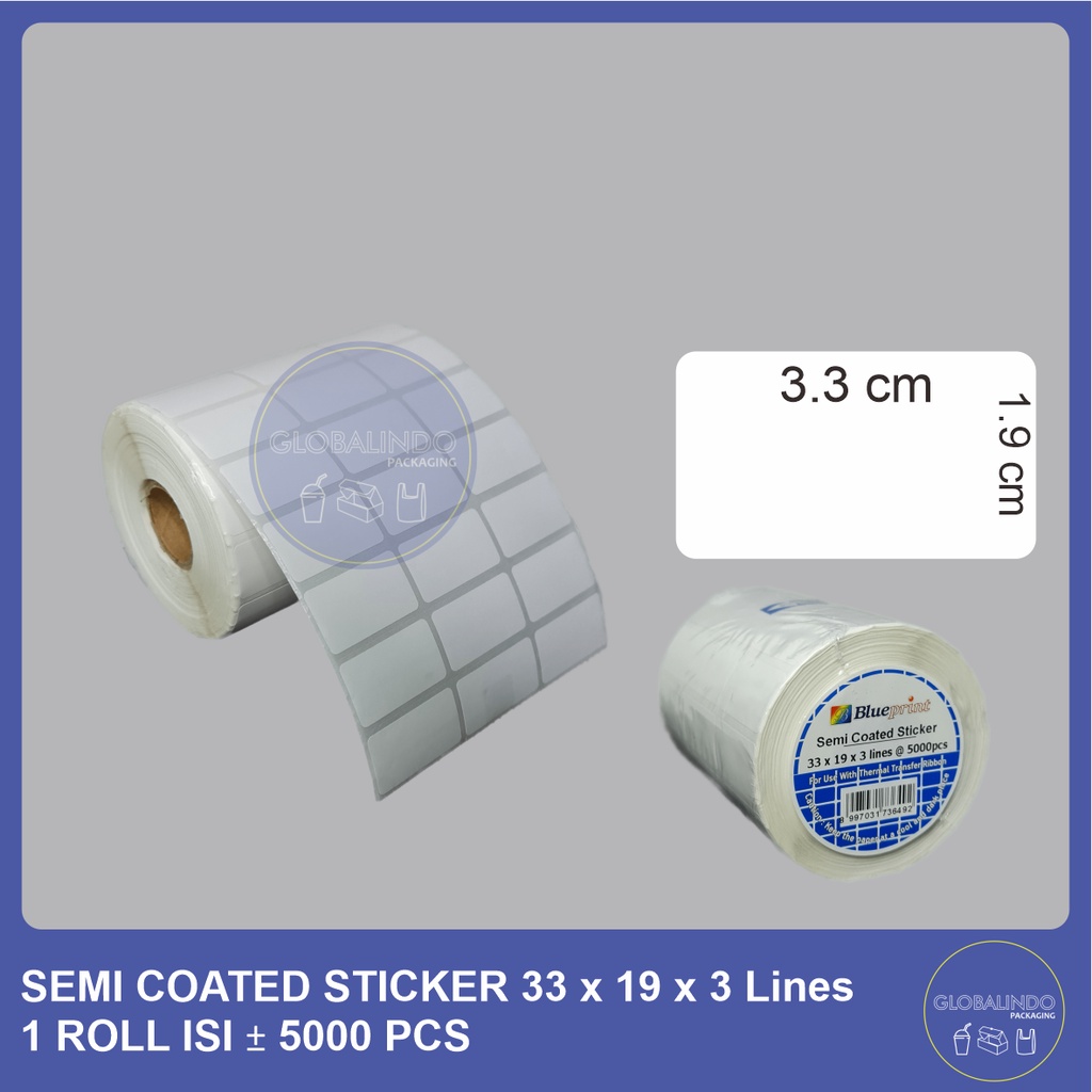 

Sticker Label Semicoated Uk. 33 x 19 x 3 Lines Blueprint