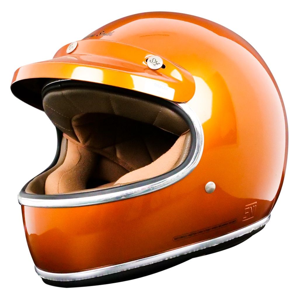 Helm Cargloss Cafe Racer Howard Smith List Chrome - Brilliant Orange