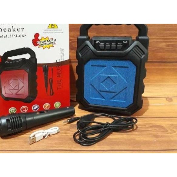 Speaker Bluetooth Mic 668 Portable - Speaker Wireless Super Bass