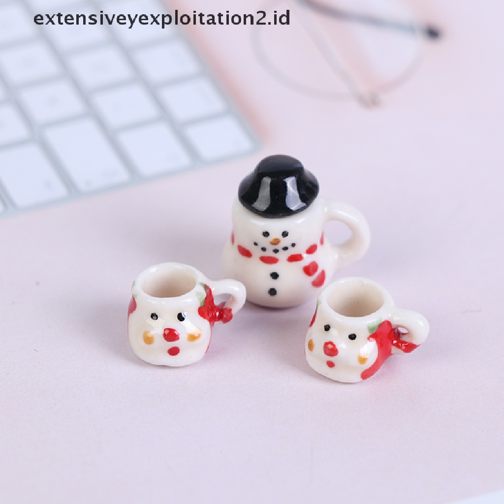 Set Miniatur Cangkir Teh / Kopi Bahan Keramik Untuk Rumah Boneka Skala 1: 12