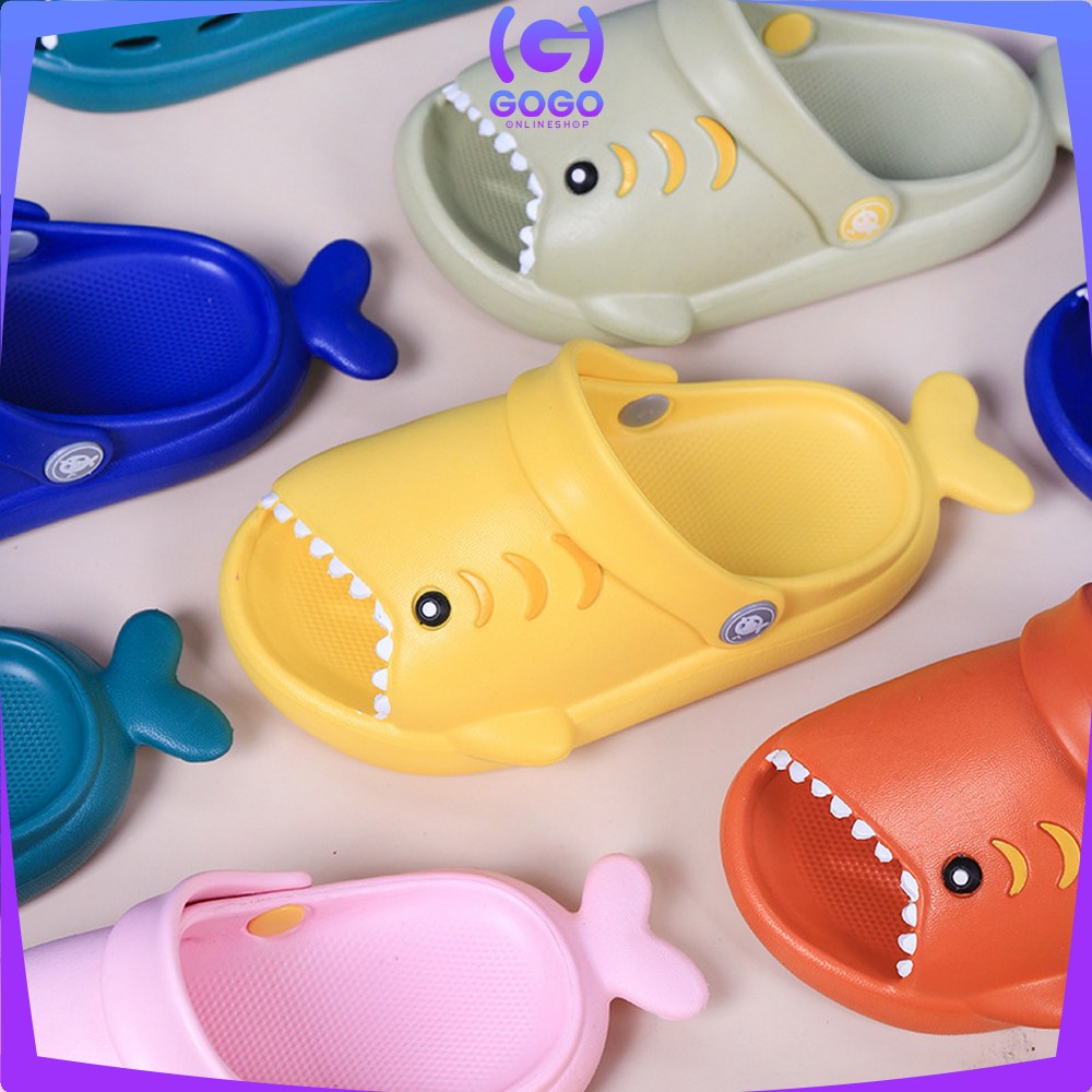 GOGO-S41 Sandal Hiu Anak Anti Slip Karakter Bayi Hiu Lucu Bisa Untuk Cewek Cowok / Selop Sendal Anak Kekinian Slide Import