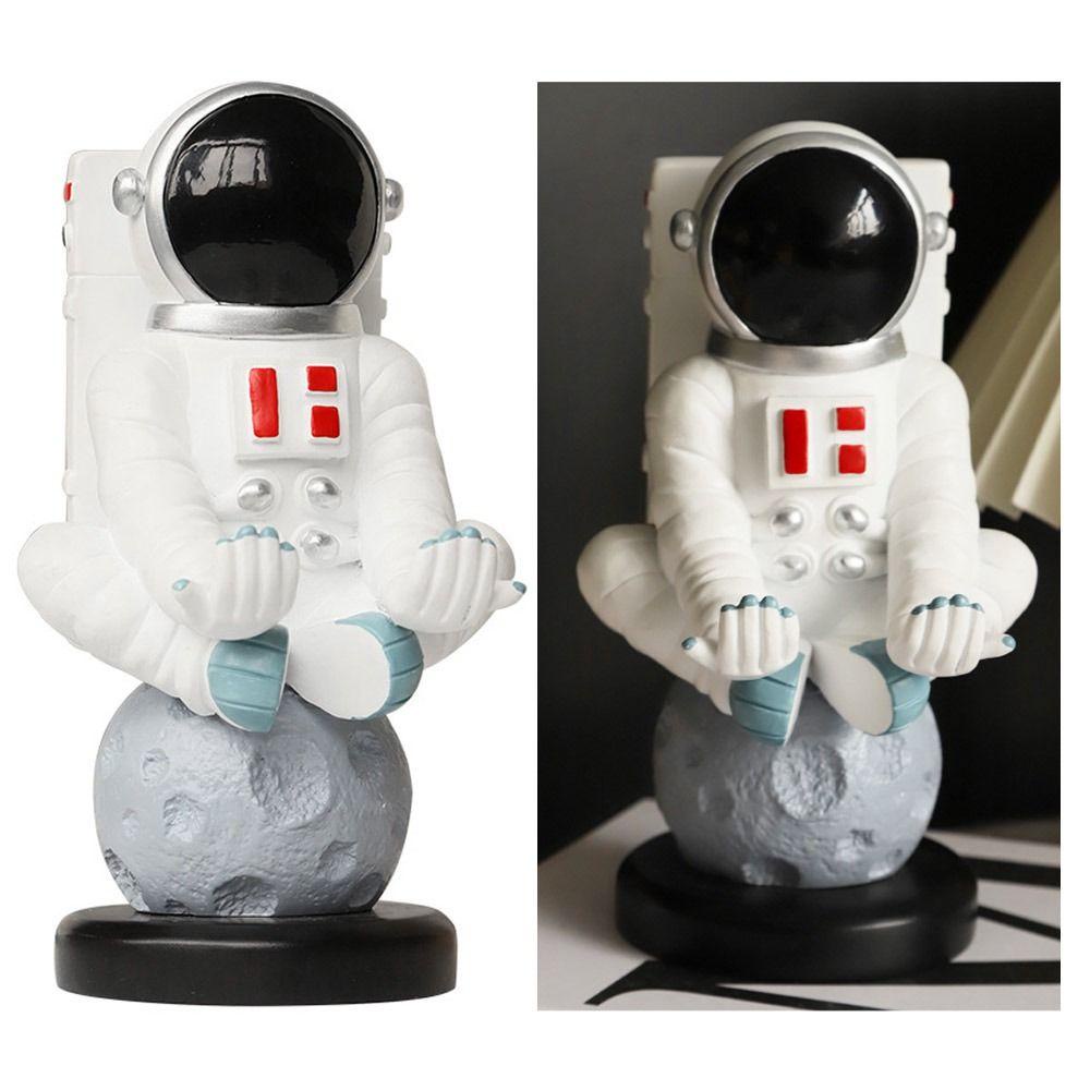 R-FLOWER Holder Telepon Ornamen Desktop Rumah Astronot Resin Kreatif