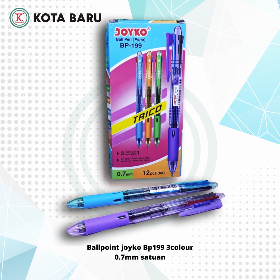 

Ballpoint joyko Bp199 3colour 0.7mm satuan