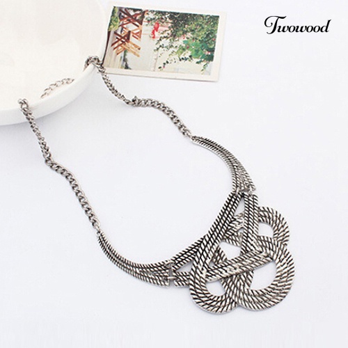 Kalung Liontin Model Hollow Knot Drop Gaya Vintage Etnik Untuk Wanita